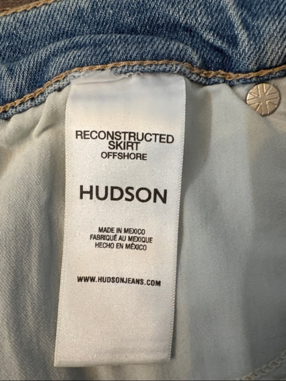 Hudson Reconstructed Midi Denim Skirt Off Shore Size 29 NWT - Picture 7 of 8